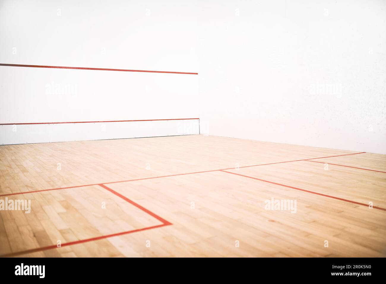 Tournament season is officially open. an empty squash court Stock Photo
