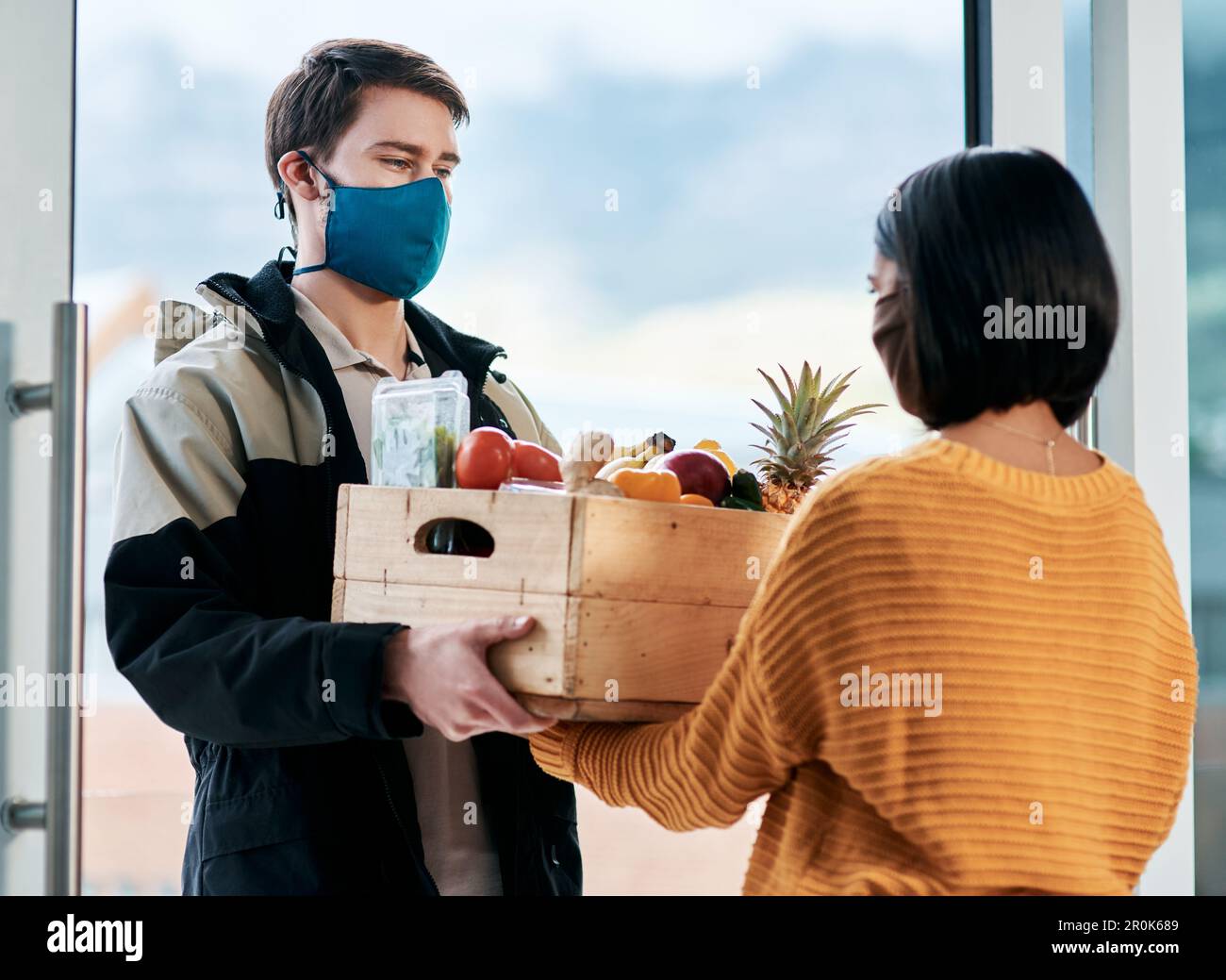 Good safety measures shows good professionalism. a masked young man ...