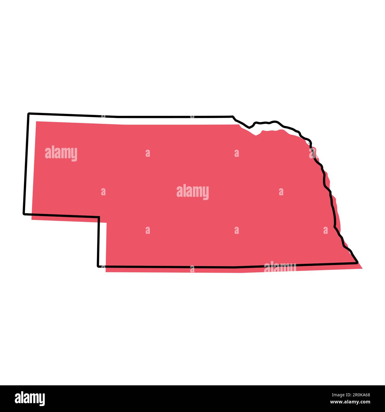 Nebraska map shape united states - Nebraska Map Shape United States Of America Flat Concept Icon Symbol Vector Illustration 2R0KA68