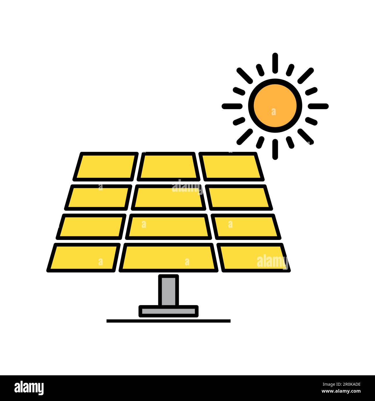 Solar panel icon, green power technology, ecology alternative energy ...