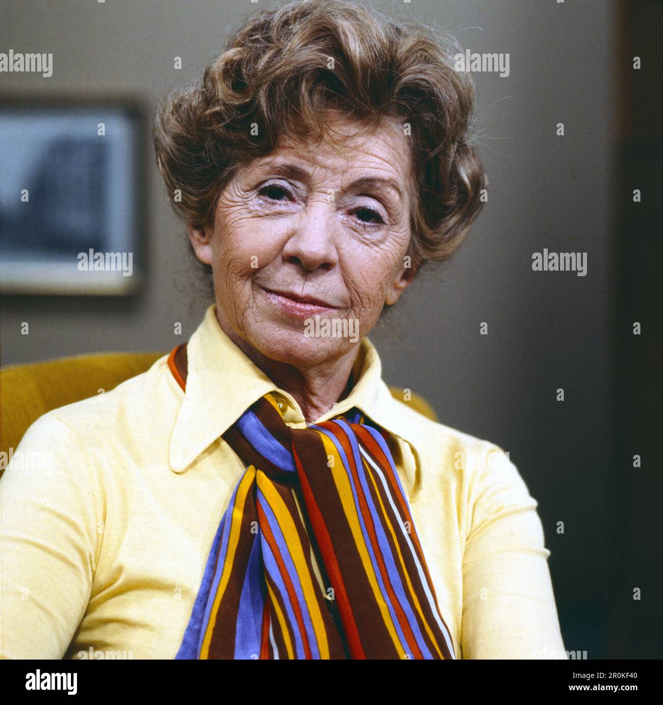 Inge Meysel, deutsche Schauspielerin, Theater- und TV-Darstellerin, Portrait, circa 1986, Deutschland. Inge Meysel, German TV and Theatre actress, portrait, Germany, circa 1986. Stock Photo