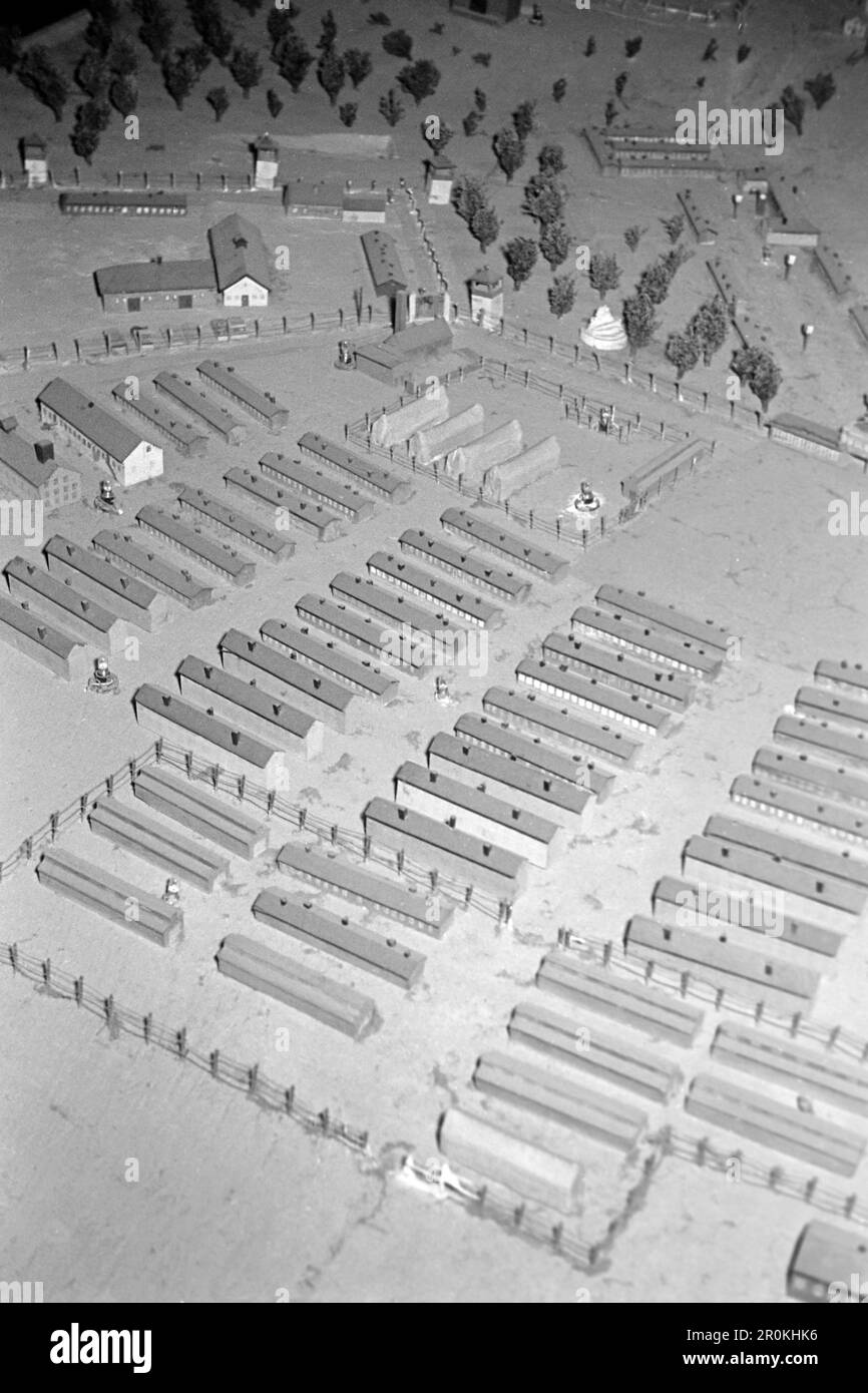 Modell des Konzentrationslagers Buchenwald, 1960. Model of Buchenwald concentration camp, 1960. Stock Photo