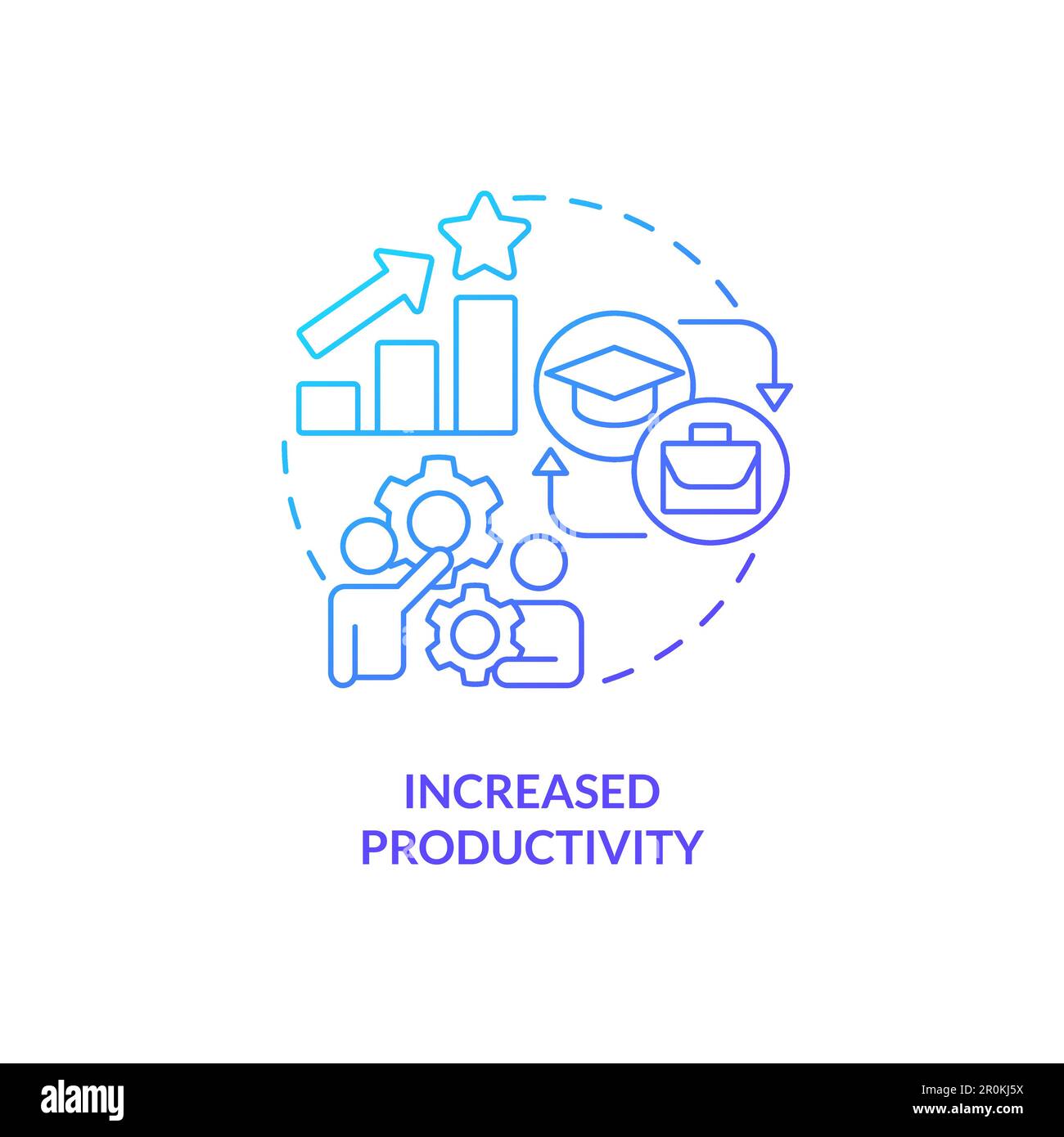 Increased productivity blue gradient concept icon Stock Vector Image ...