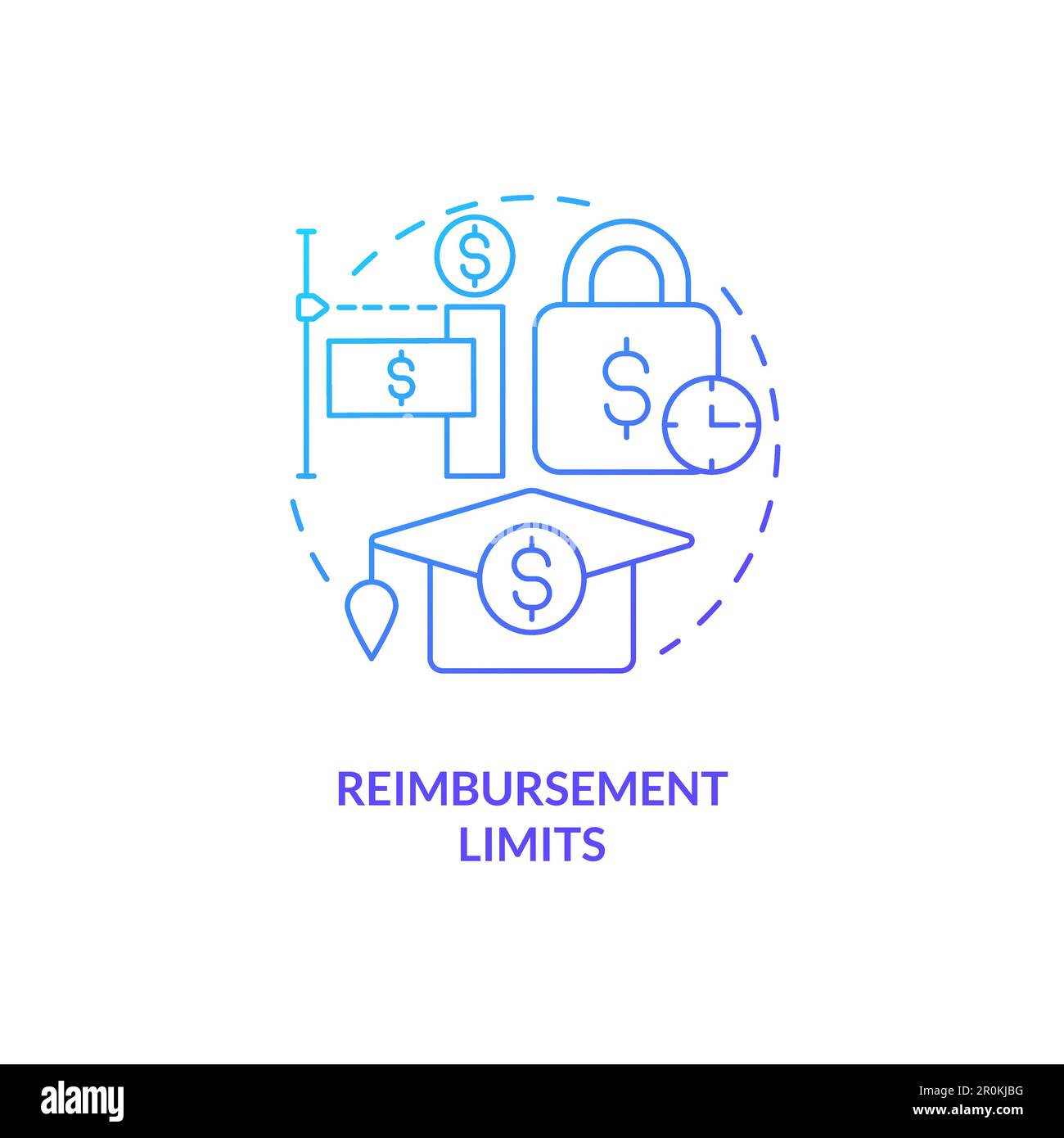 Reimbursement limits blue gradient concept icon Stock Vector Image ...