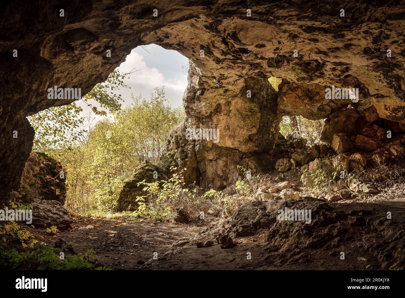 UNESCO World Heritage Ice Age Caves of the Swabian Alb, Bockstein Cave, Baden-Wuerttemberg, Germany Stock Photo