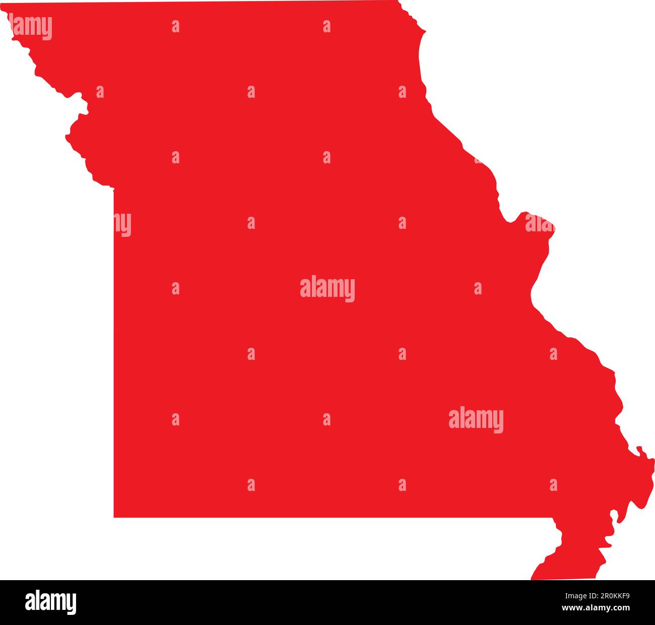 RED CMYK color map of MISSOURI, USA Stock Vector Image & Art Alamy
