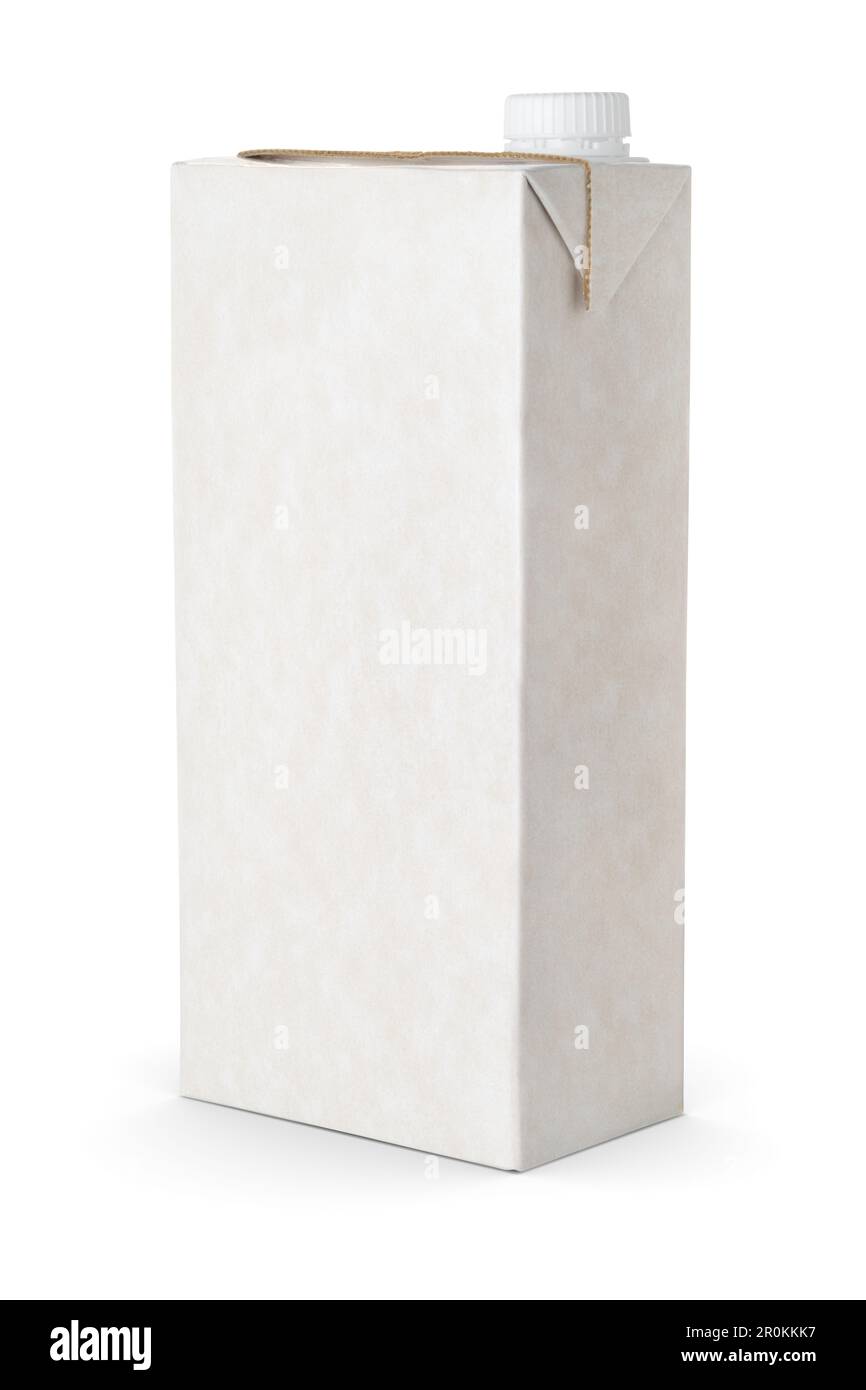 Front view of blank milk or Juice carton box. Empty drink box mock up