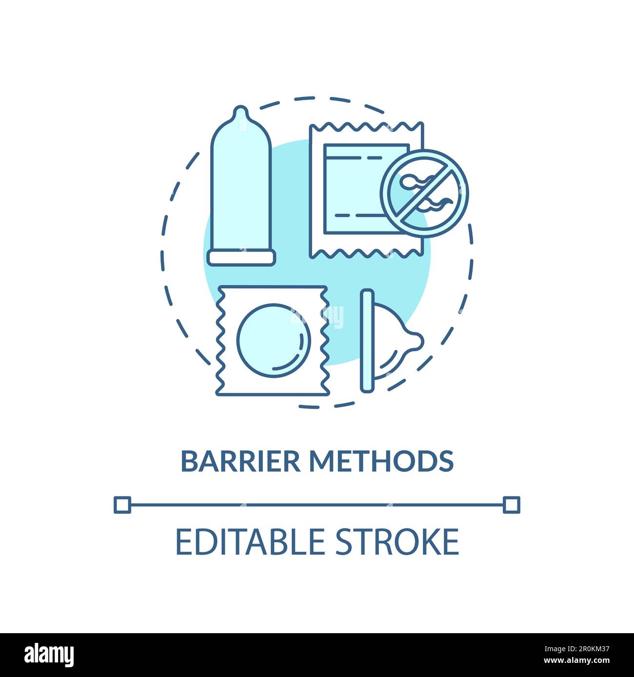 Barrier methods turquoise concept icon Stock Vector