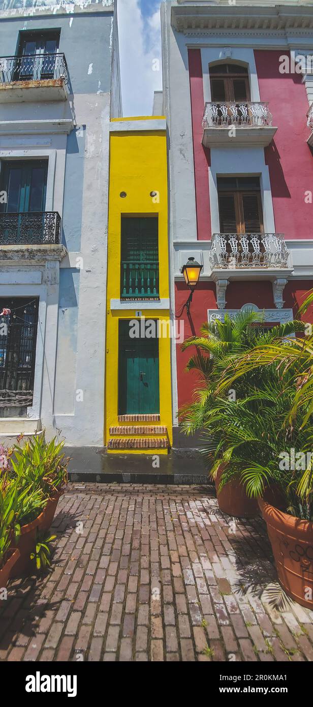 The narrowest house in San Juan Puerto Rico Stock Photo