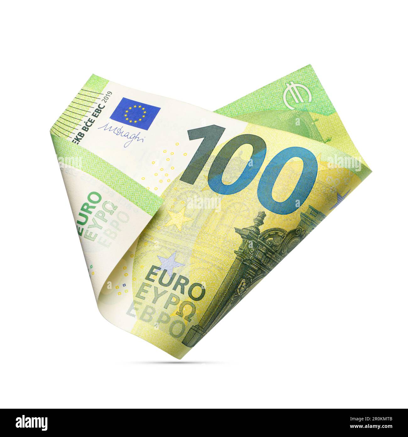 Hundred euro bill banknote isolated on white background Stock Photo - Alamy