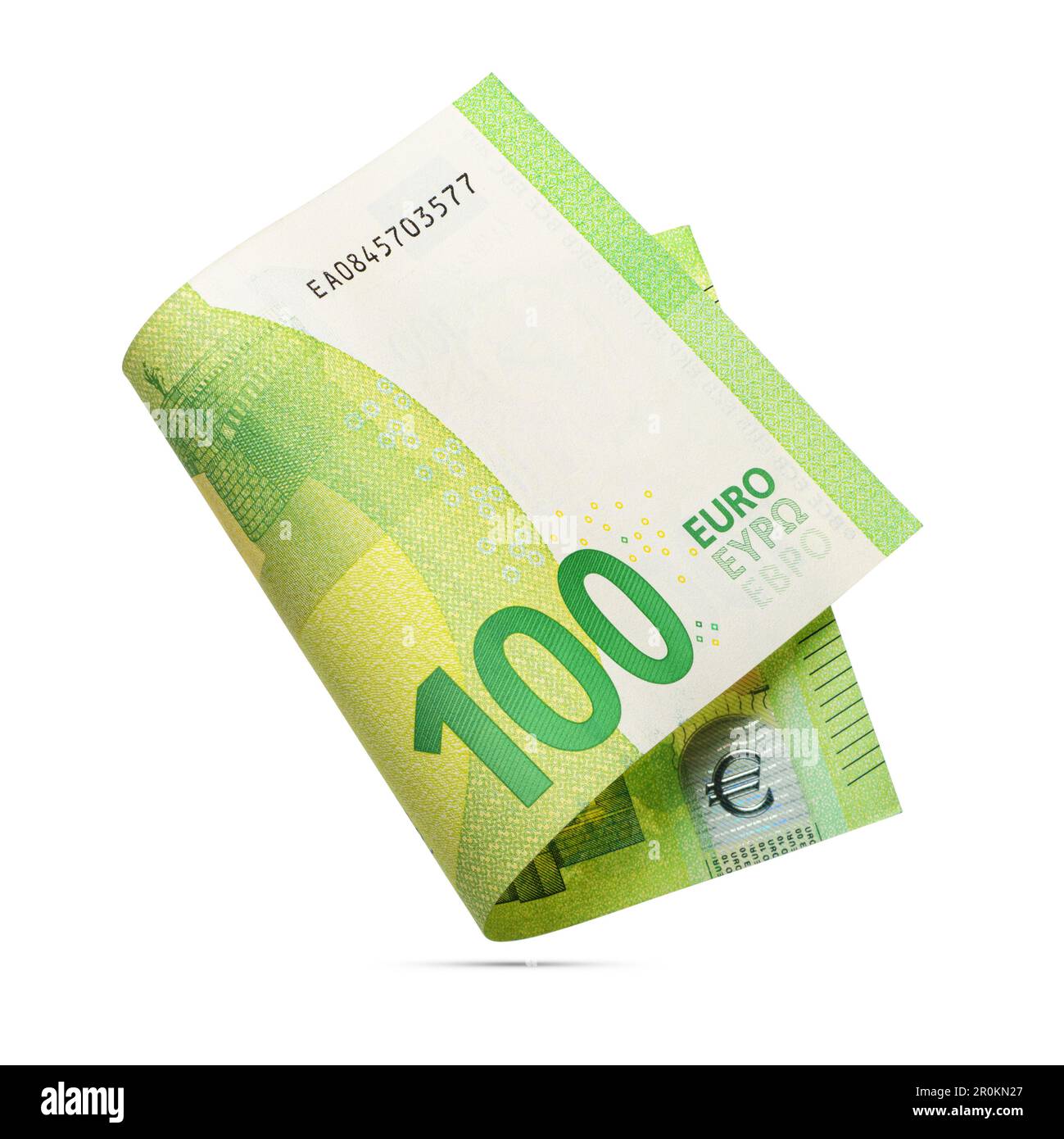 Hundred euro bill banknote isolated on white background Stock Photo - Alamy