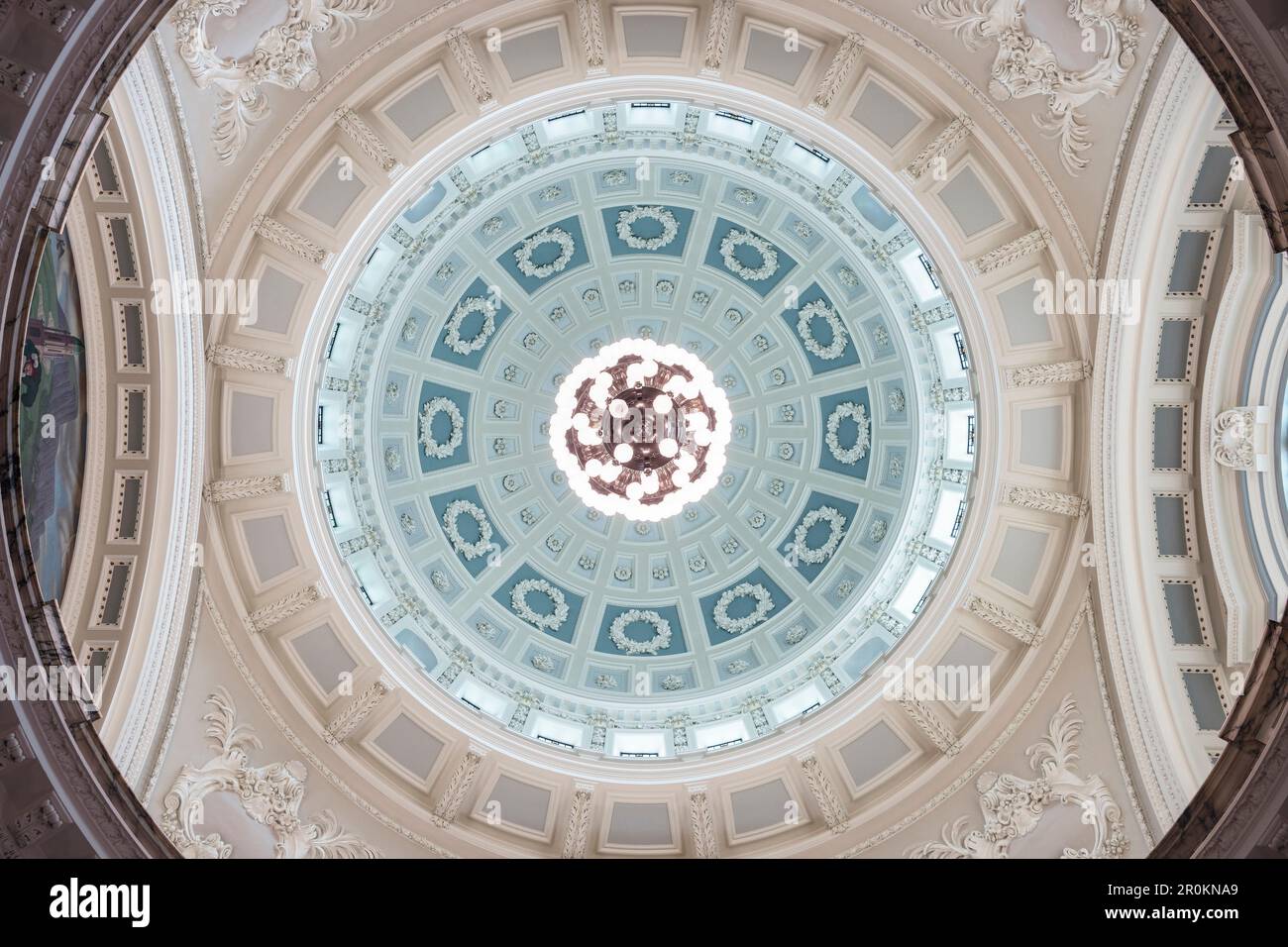 interior view of impressive dome of Belfast City Hall, Northern Ireland ...