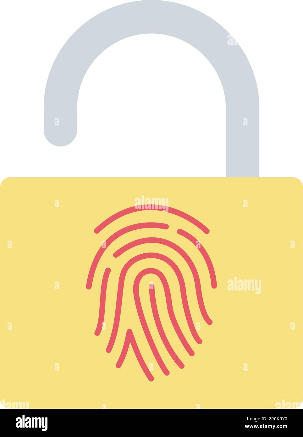 Fingerprint Lock icon vector image. Suitable for mobile application web application and print media. Stock Vector