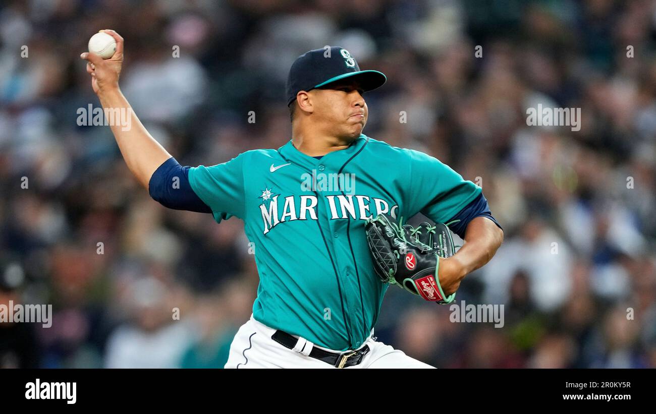 Seattle Mariners relief pitcher Juan Then throws against the Houston