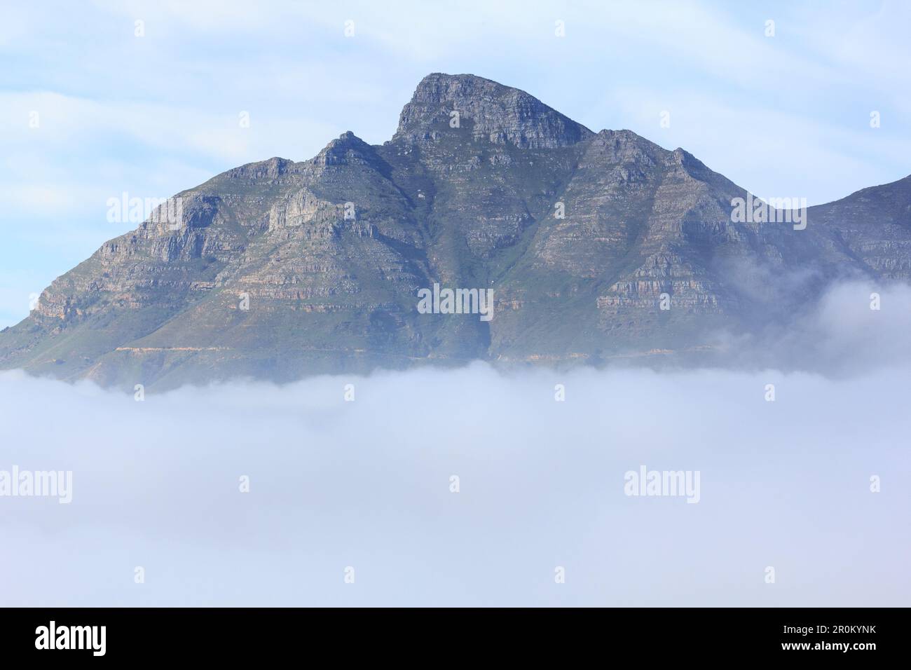 Devils Peak photographed in May, Cape Town South Africa. Stock Photo