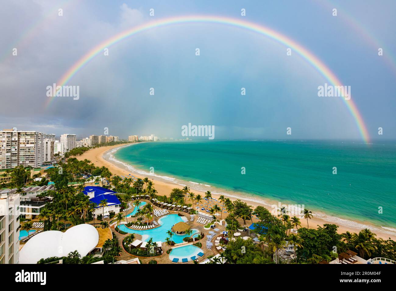 Atlantic Ocean, Beach with Rainbow, San Juan, Puerto Rico, Caribbean