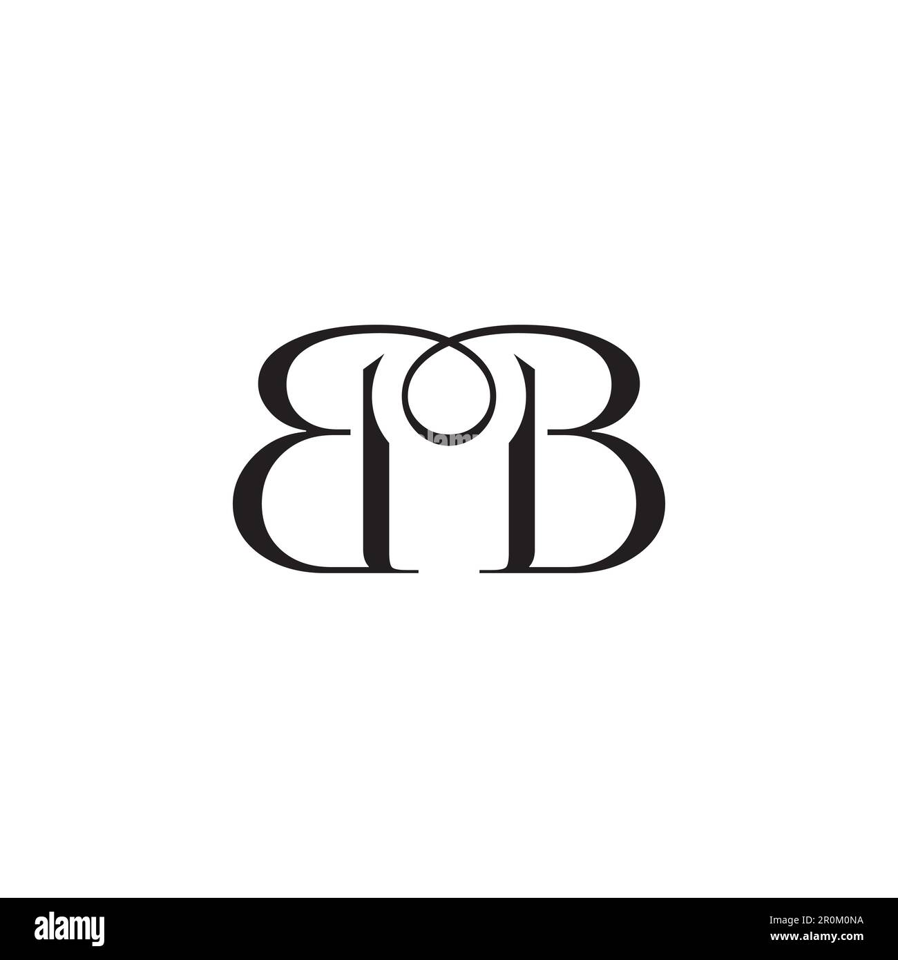 Double b letter logo lettermark bb monogram type Vector Image