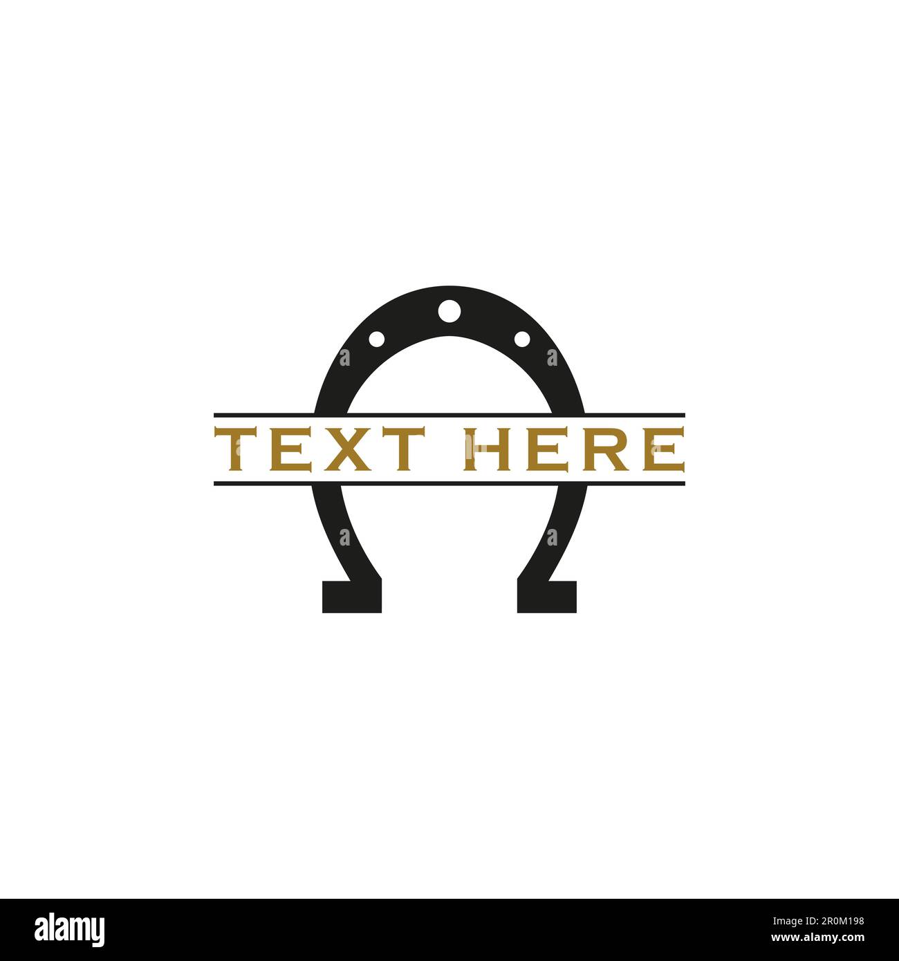 horseshoe logo template isolated on white background Stock Vector Image