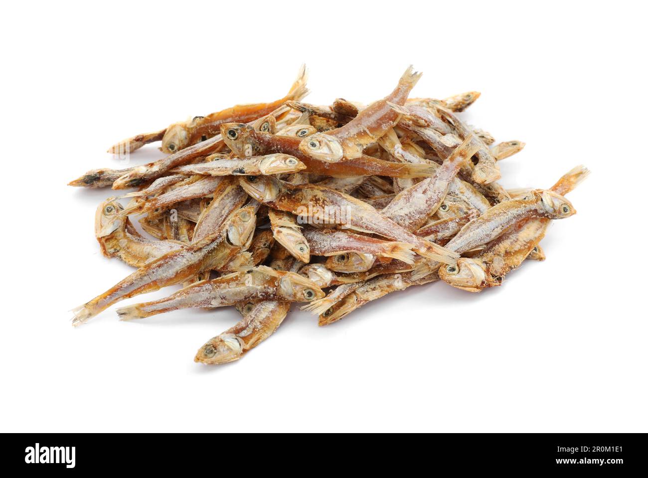 Delicious dried salted anchovies on white background Stock Photo Alamy