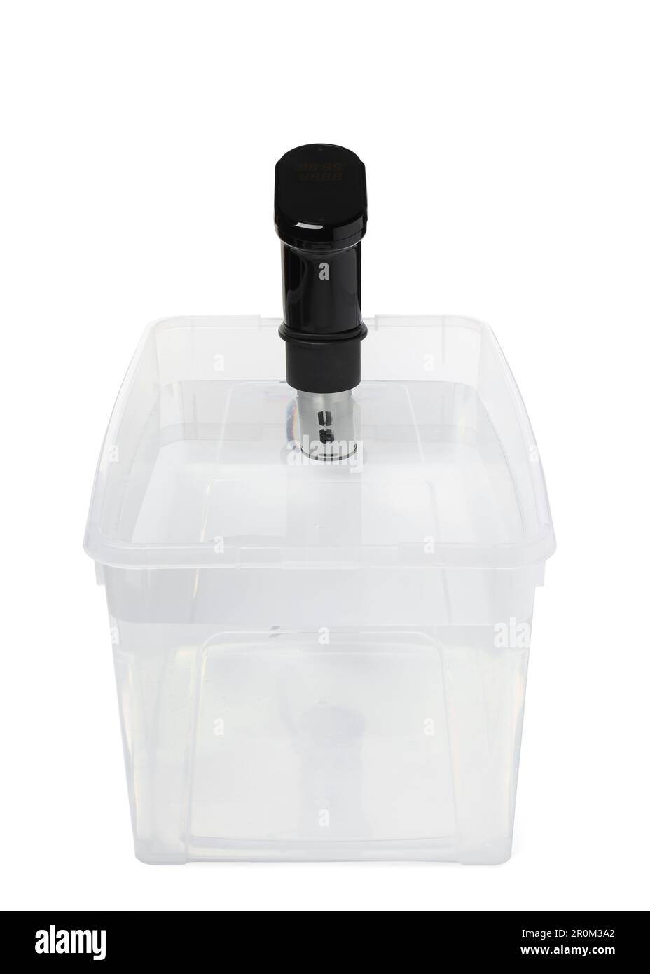 Thermal immersion circulator in plastic container with water isolated
