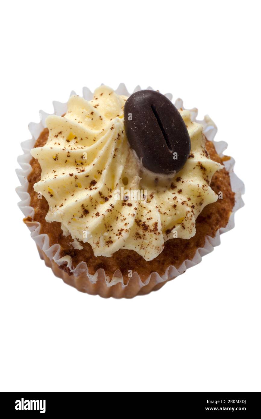Waitrose Coffee & Walnut mini cupcake isolated on white background Stock Photo