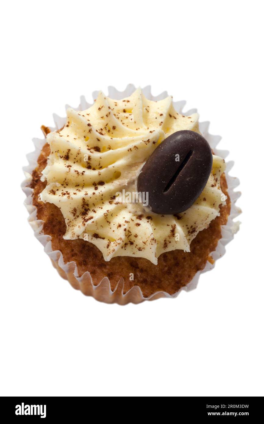 Waitrose Coffee & Walnut mini cupcake isolated on white background Stock Photo