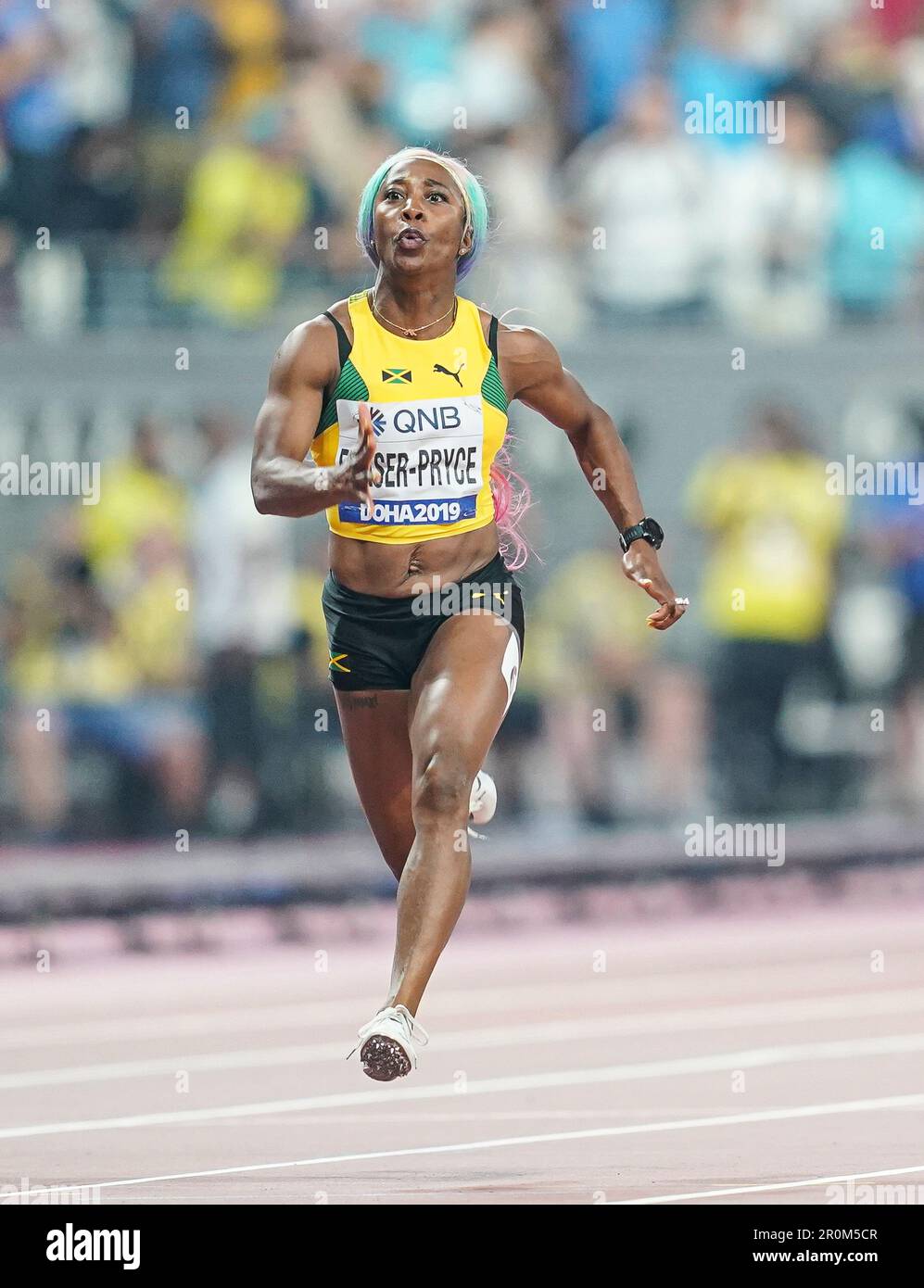 Shelly-Ann Fraser-Pryce winning the 100m at the 2019 World ...