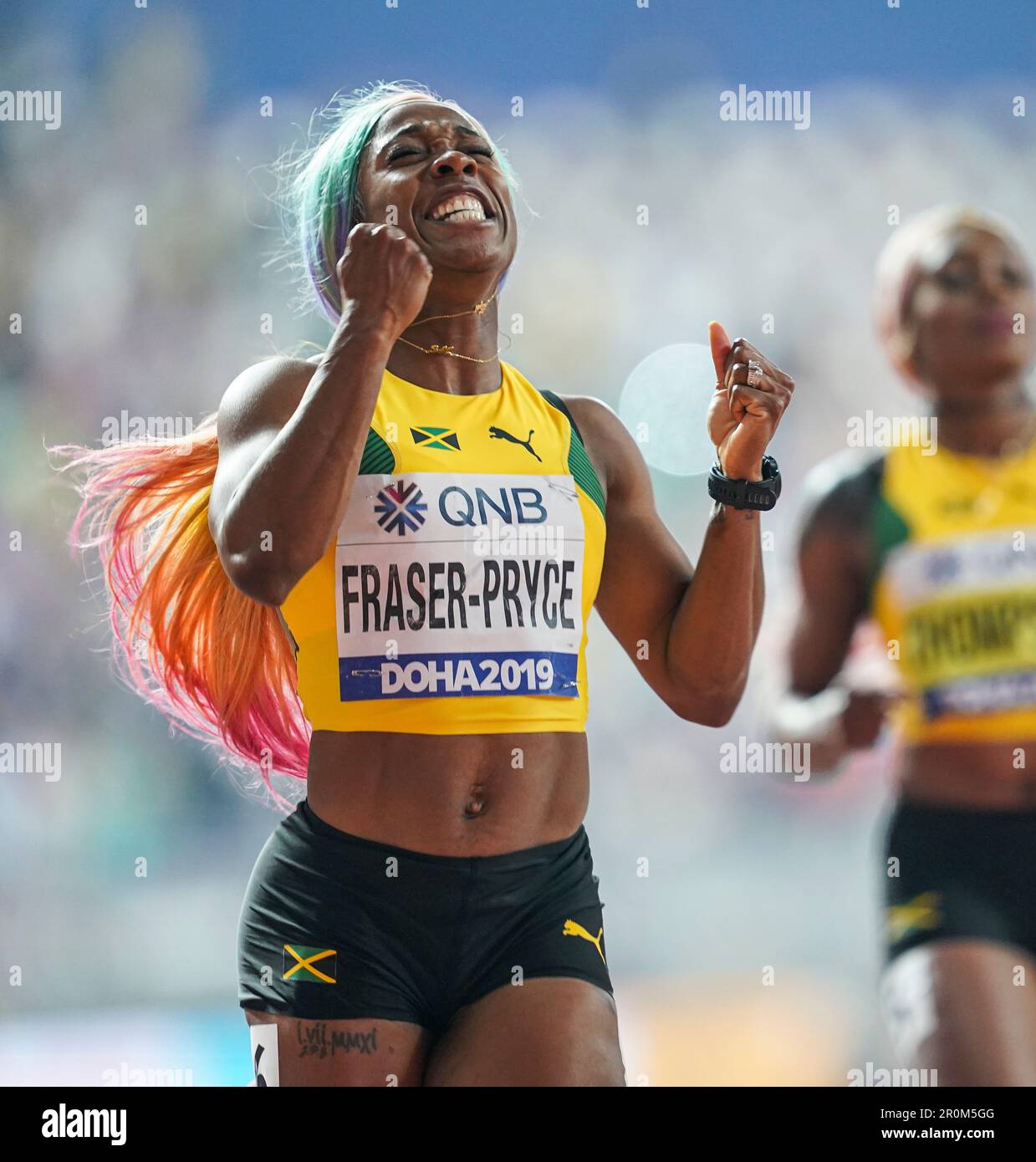 Shelly-Ann Fraser-Pryce winning the 100m at the 2019 World ...