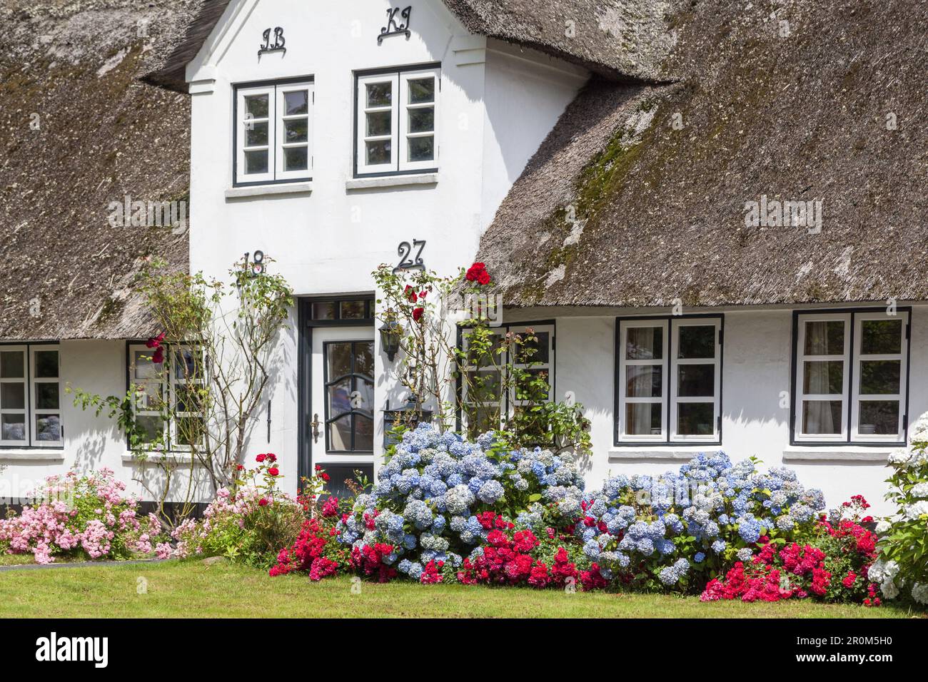 Thatched house in Westerland, North Frisian Island Sylt, North Sea Coast, Schleswig-Holstein, Northern Germany, Germany, Europe Stock Photo