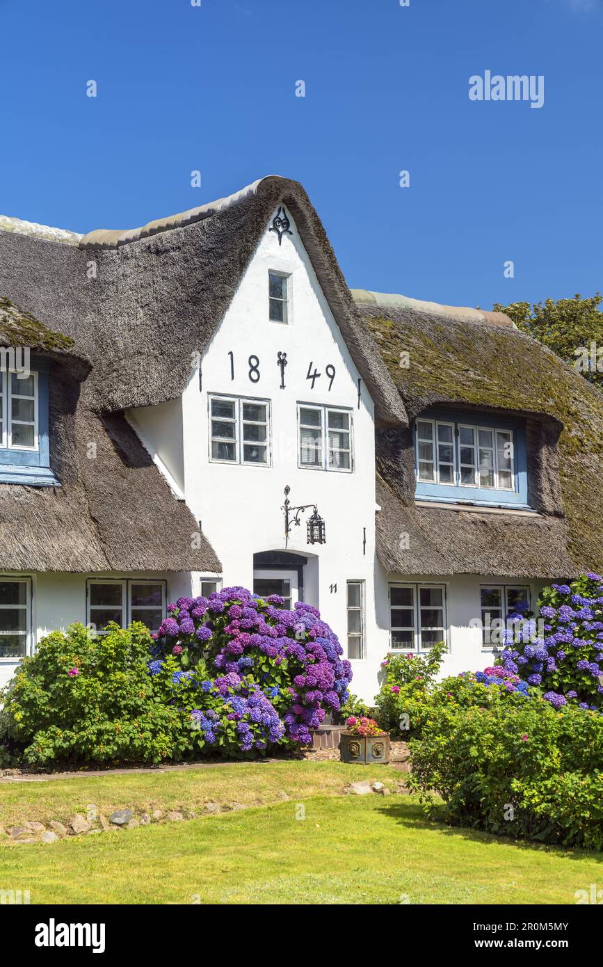 Thatched house in Westerland, North Frisian Island Sylt, North Sea coast, Schleswig-Holstein, Northern Germany, Germany, Europe Stock Photo