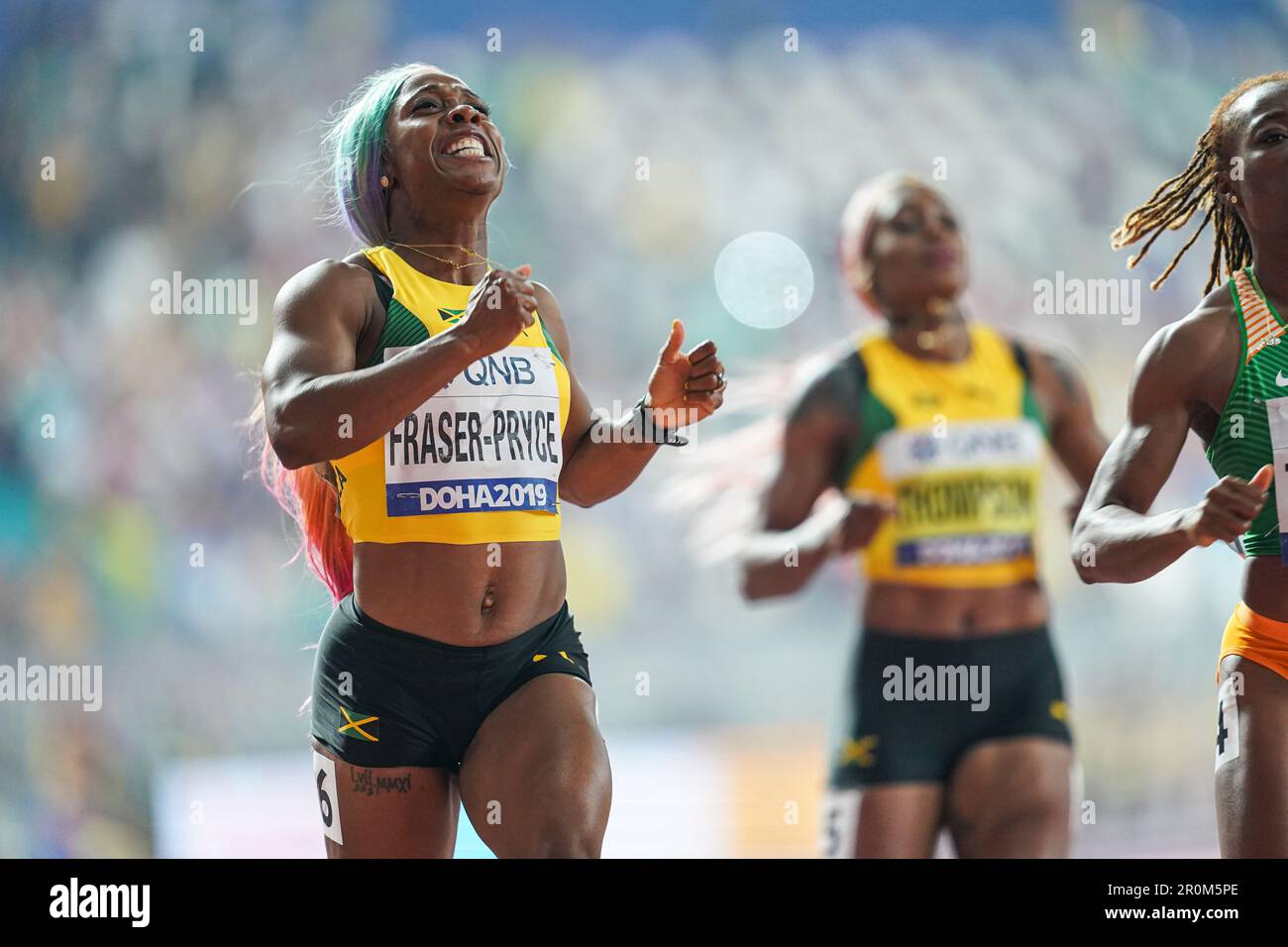 Shelly-Ann Fraser-Pryce winning the 100m at the 2019 World ...
