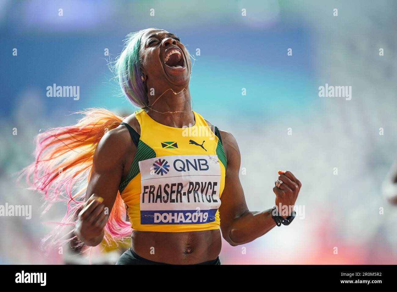 Shelly-Ann Fraser-Pryce winning the 100m at the 2019 World ...