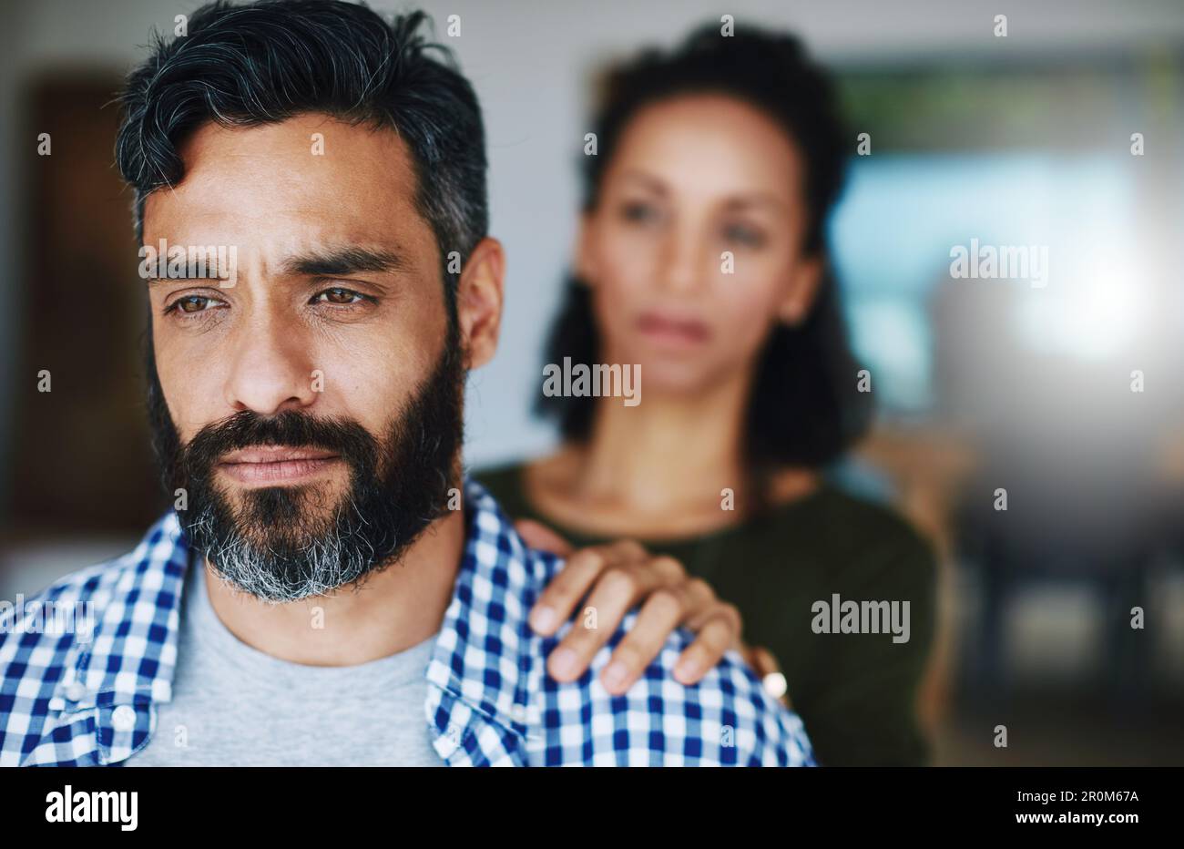 Man woman head shoulder sad hi-res stock photography and images - Alamy