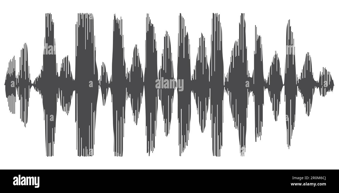 sound waves recording speech, reverb, vector icon speech synthesizer, spectrogram acoustic waves Stock Vector