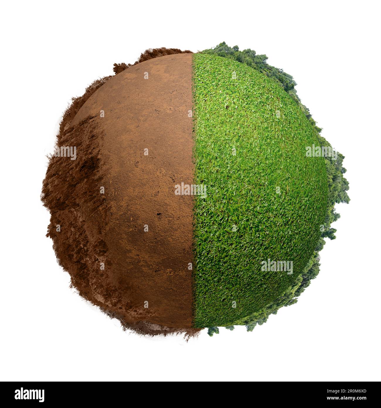 The difference between drought ground and fertile soil on the field