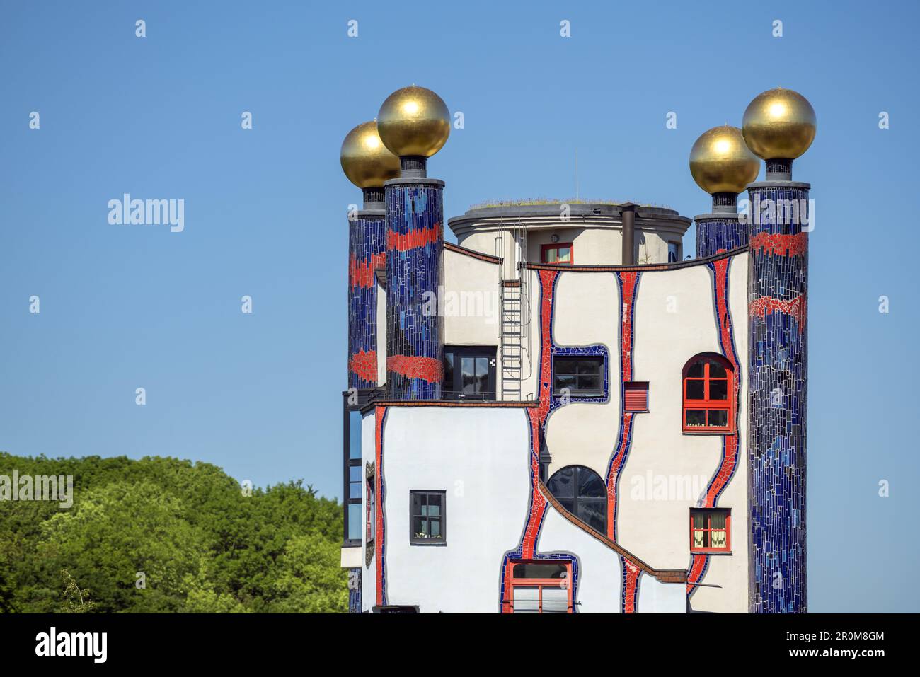 Hundertwasser House 'Living under the Regenturm', Plochingen am Neckar, Baden-Wuerttemberg Stock Photo