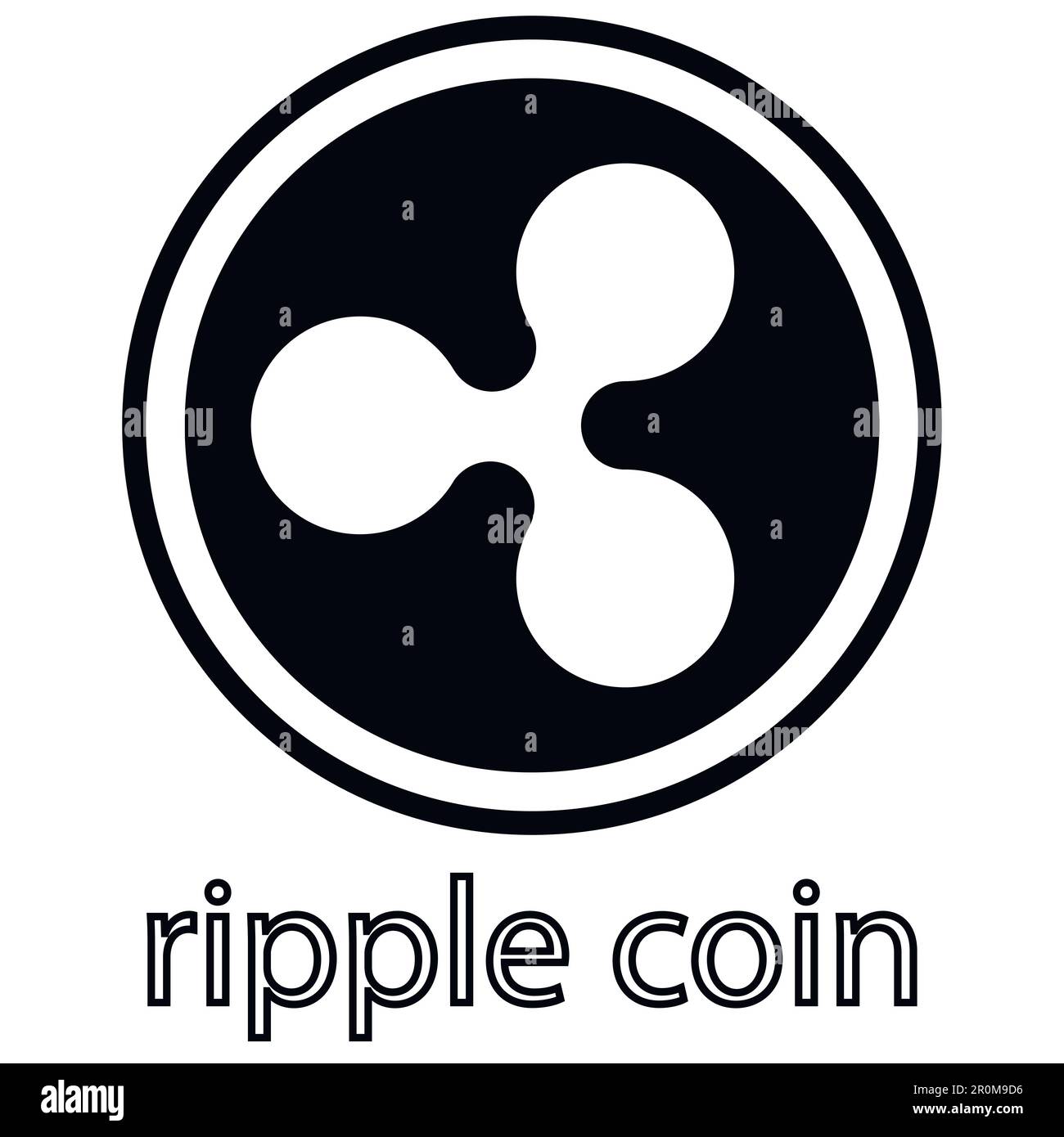 Ripple coin symbol, icon, sign, emblem. Vector Stock Vector