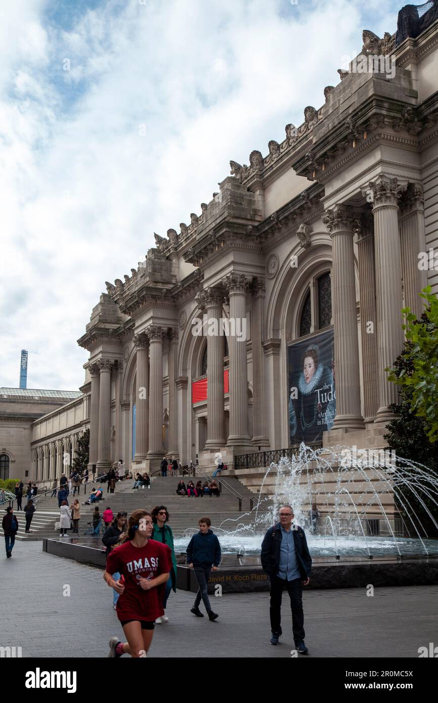 Exterior of the Met on Fifth Avenue, New York - USA Stock Photo
