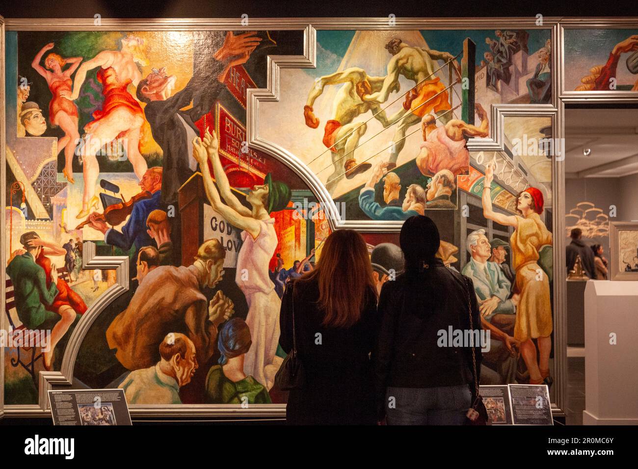 Section of 'America Today by Thomas Hart Benton at The Metropolitan Museum in New York, USA Stock Photo