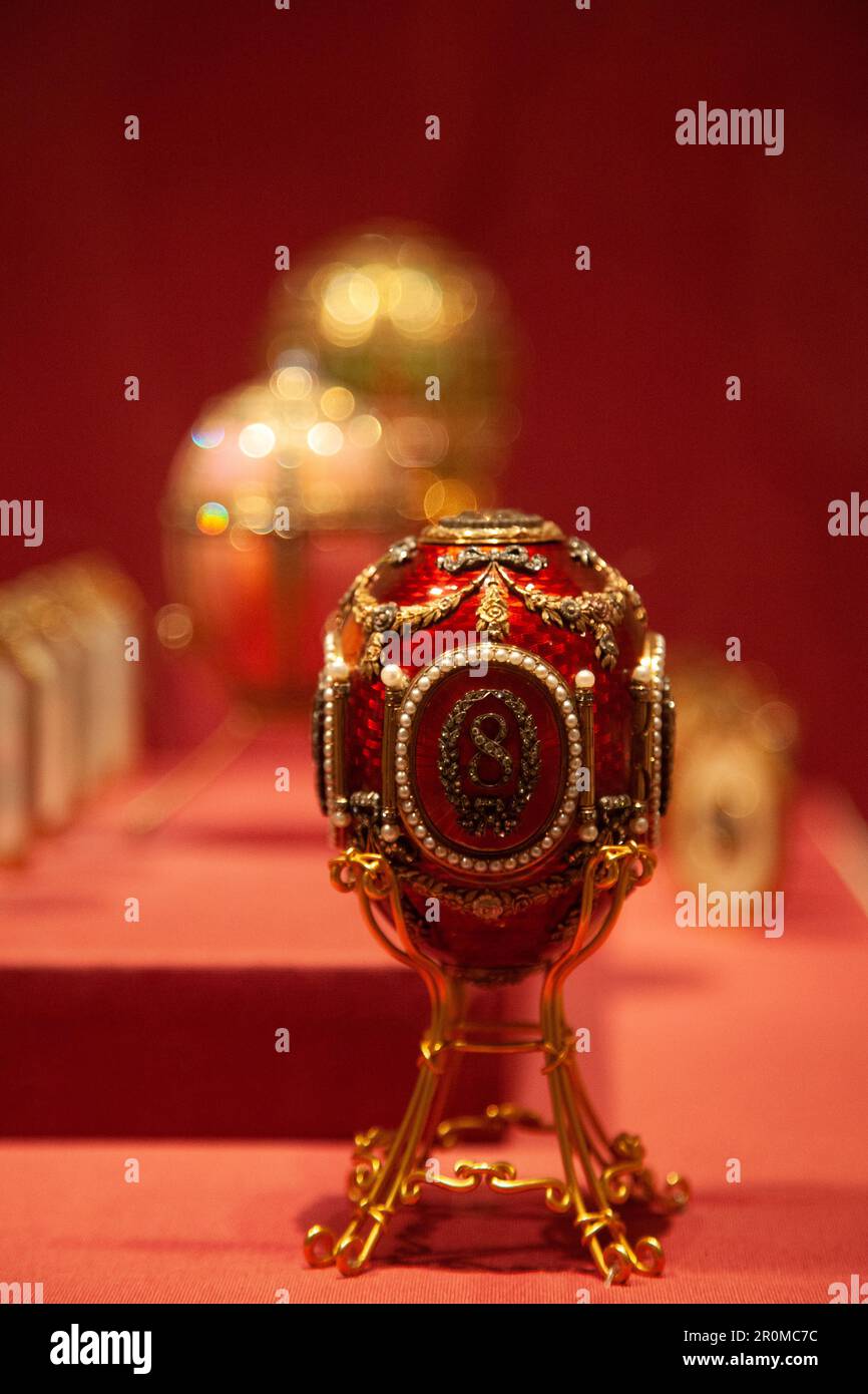 Imperial Caucasus Faberge Egg at Metropolitan museum in New York, USA Stock Photo