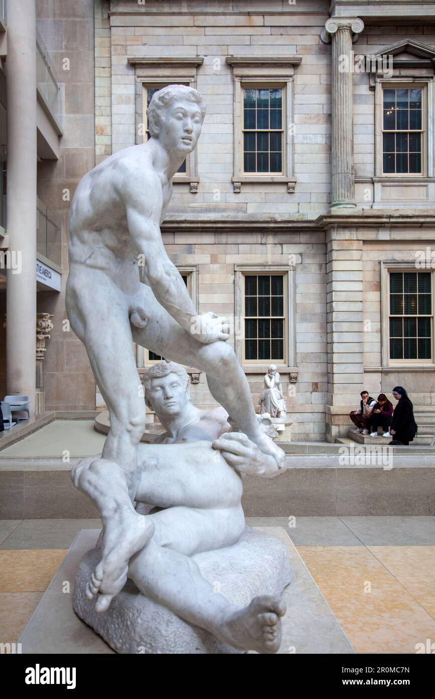 'Struggle of the Two Natures of Men' by George Grey Barnard in The American Wing at the Metropolitan Museum in New York, USA Stock Photo