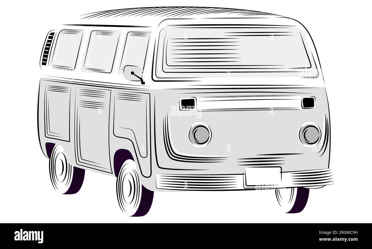 Summer vacation camping car isolated retro style Stock Vector Image ...