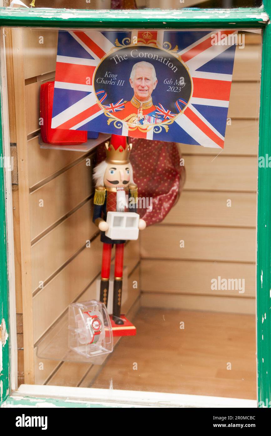 King Charles 3rd III Coronation decorations Stock Photo - Alamy