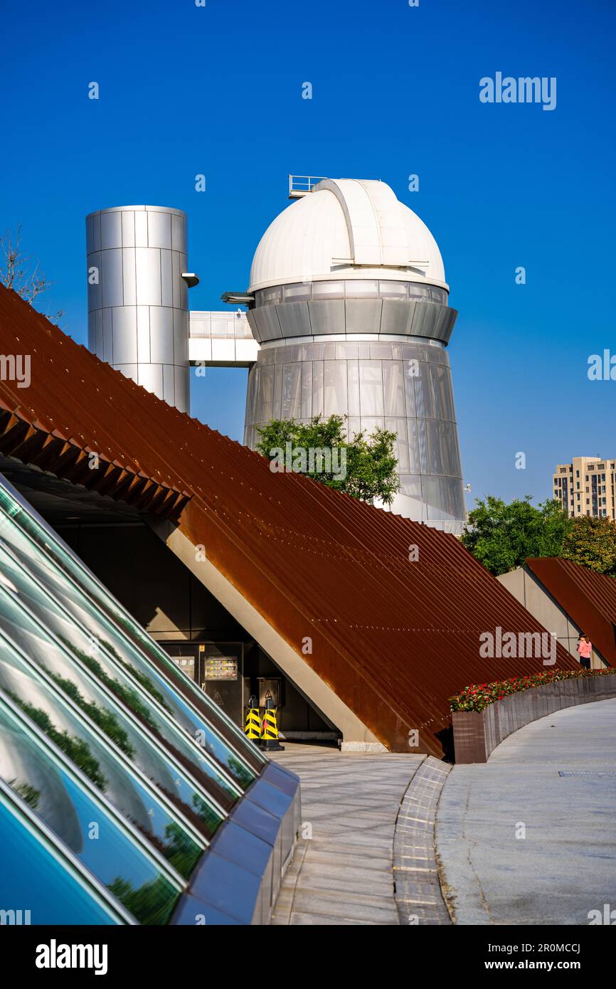 The Wangshu Observatory at the Shanghai Astronomy Museum in Lingang, Pudong New Area, Shanghai, China. Stock Photo
