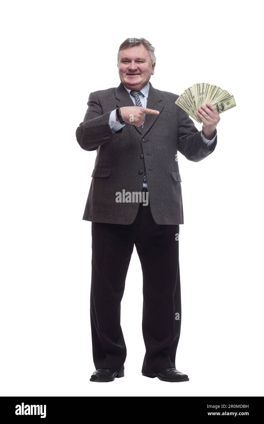 in full growth. happy entrepreneur with banknotes Stock Photo - Alamy