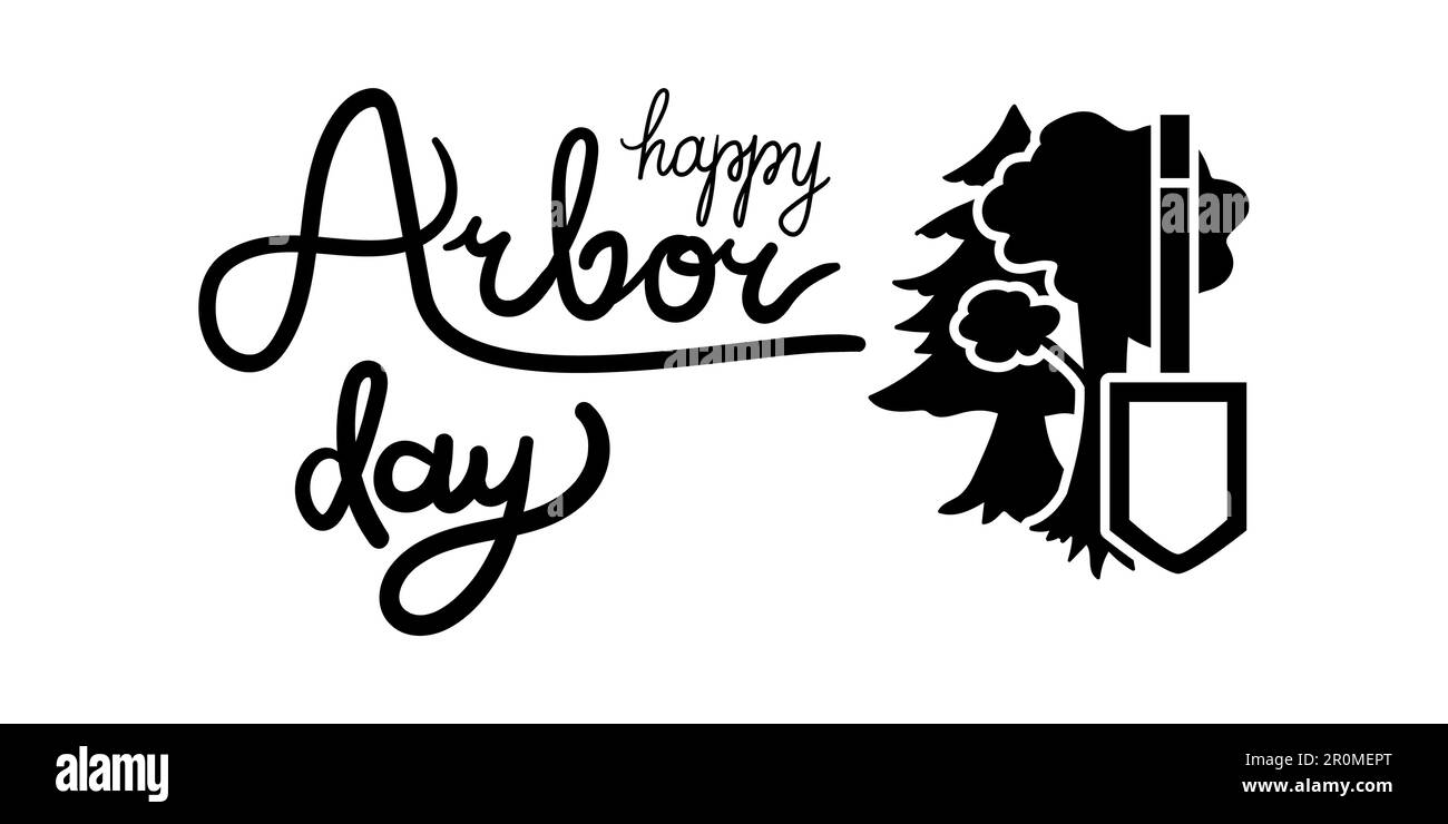 Save Our Concept With Shovel. Arbor Day Greeting for sticker