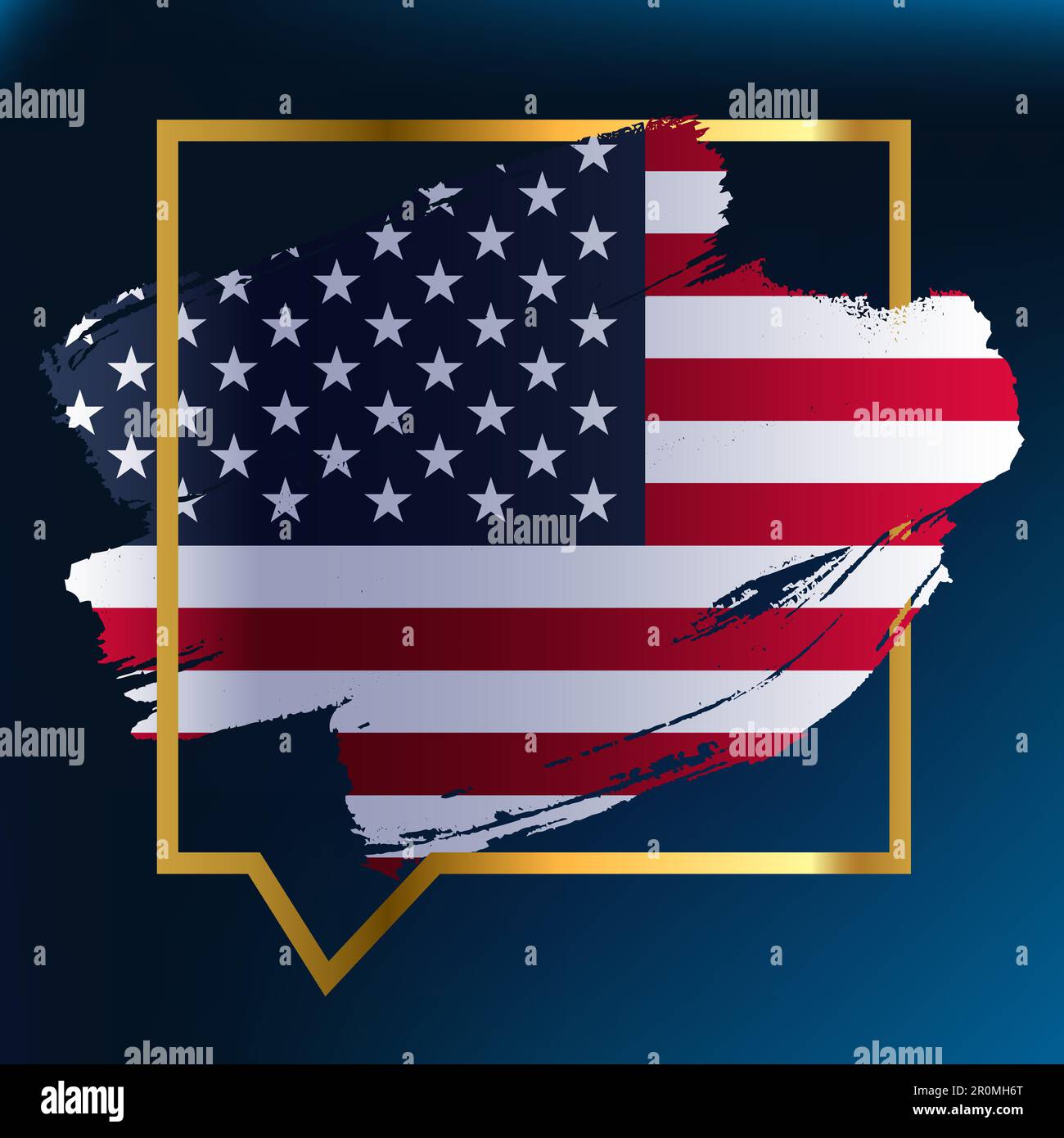Memorial Day Banner with american flag. Vector Stock Vector