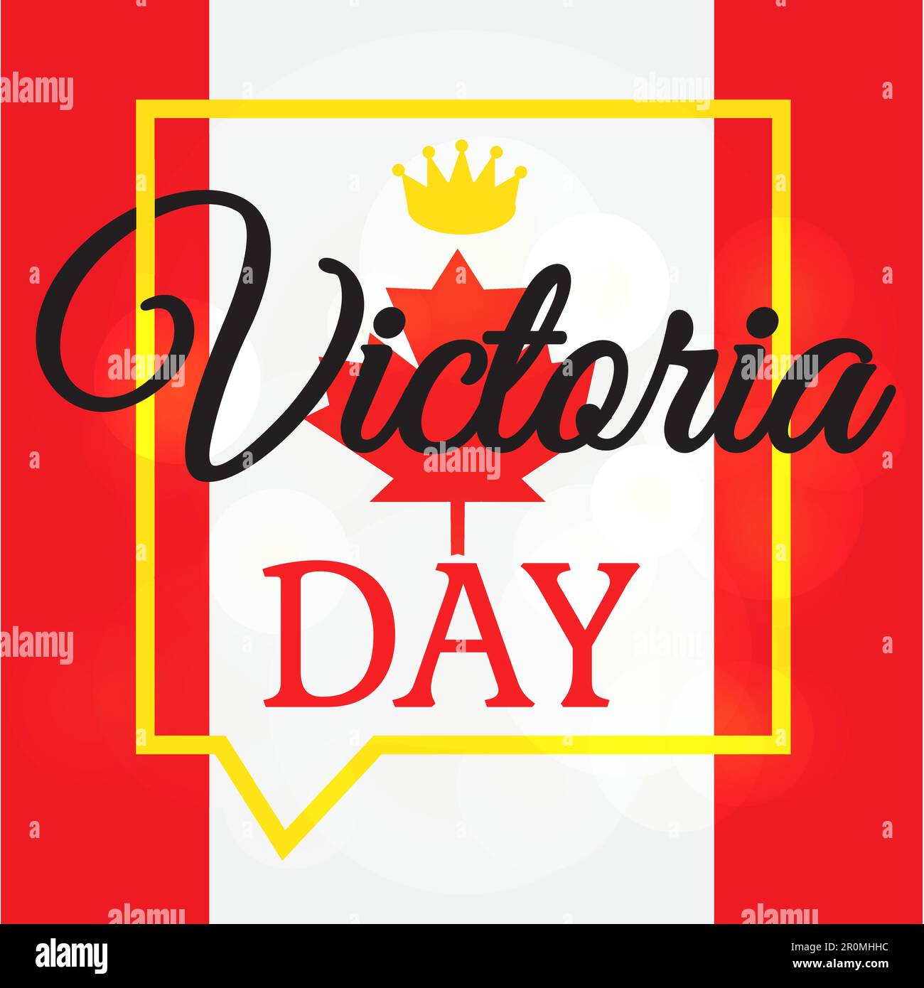 Happy Victoria Day Sticker And Banner With Royal Crown. Vector Stock