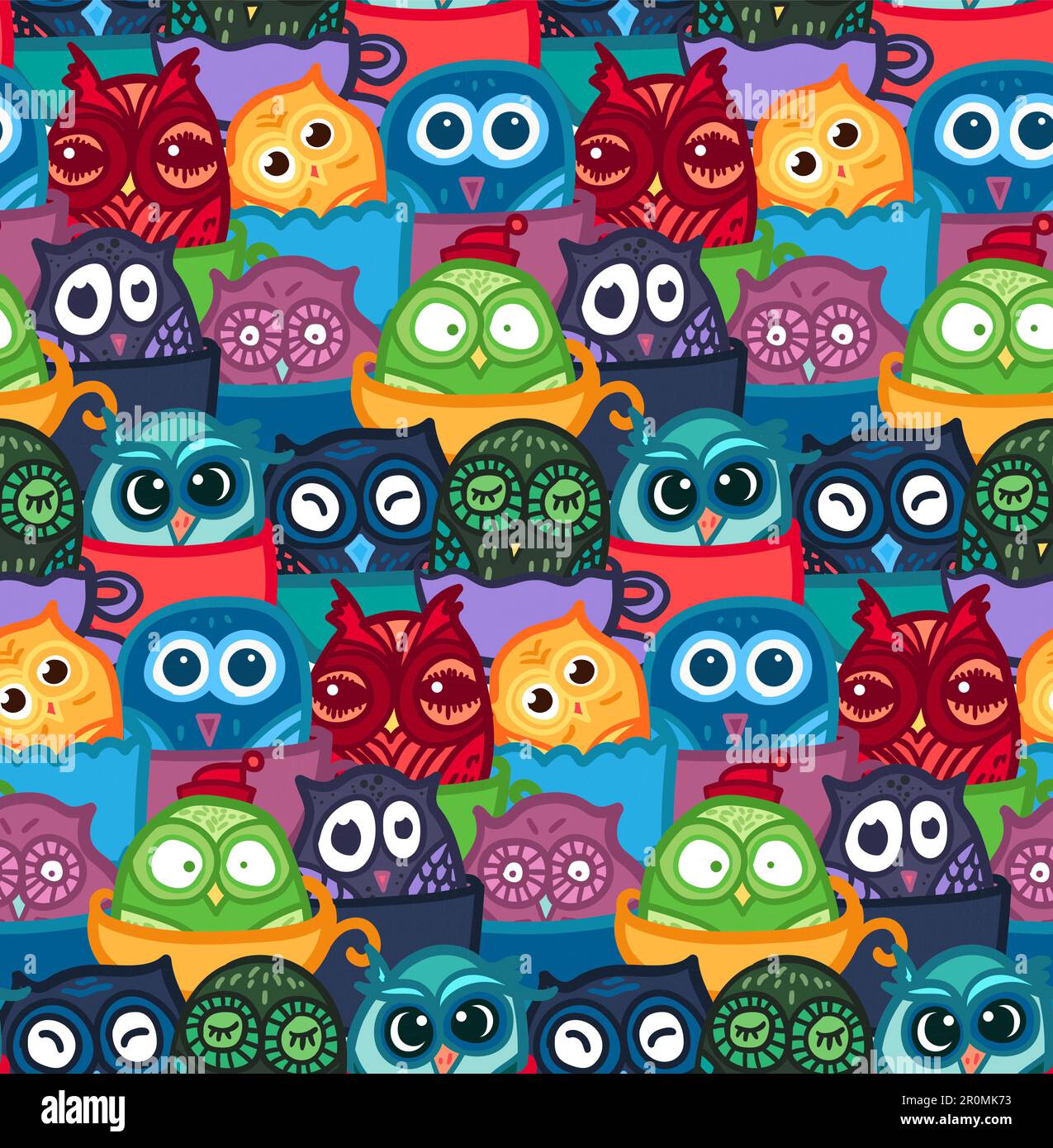 https://c8.alamy.com/comp/2R0MK73/hand-drawn-funny-owl-in-cup-owls-seamless-pattern-for-print-fabric-wrap-and-illustration-game-web-and-childrens-items-good-morning-or-good-nigh-2R0MK73.jpg