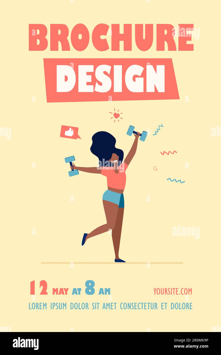 Happy dark skinned girl doing exercises Stock Vector Image & Art - Alamy